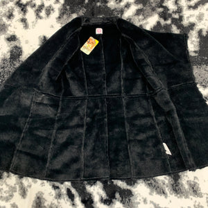 293 - Black Faux Leather/Fur Vest - Size S
