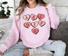 Load image into Gallery viewer, abcdeFU w/ Red &amp; Pink Hearts - Design 4