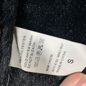 293 - Black Faux Leather/Fur Vest - Size S