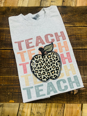 Teach - Repeat - Leopard Print - Design 2