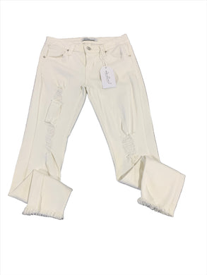 104 - White Fray Pants - Size 26