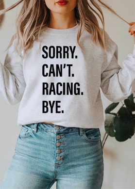 Sorry. Can't. RACING. Bye.