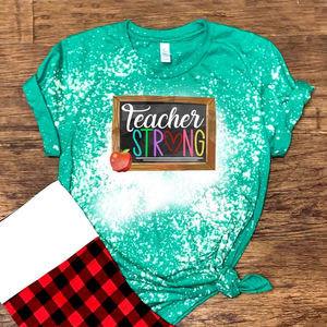 Teacher Strong w/ Chalkboard/Rainbow