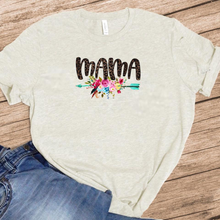 Load image into Gallery viewer, Mama w/ Floral Arrow - Heather Raspberry Tee