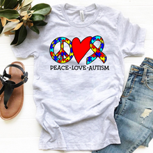 Load image into Gallery viewer, Peace Love Autism w/ Puzzle Pieces