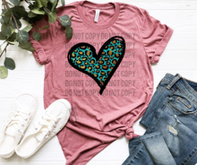 Load image into Gallery viewer, Teal Leopard Valentine Hearts
