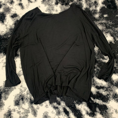 286 - Black Scoop Neck Long Sleeve Top - Size 3XL