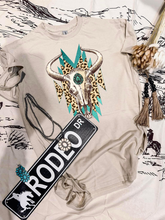 Load image into Gallery viewer, Cow Skull - Turquoise &amp; Leopard