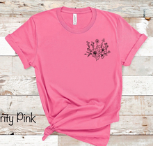 Load image into Gallery viewer, Wildflowers (On Left Chest) - Black Ink