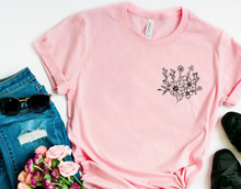 Load image into Gallery viewer, Wildflowers (On Left Chest) - Black Ink
