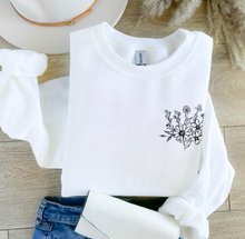 Load image into Gallery viewer, Wildflowers (On Left Chest) - Black Ink