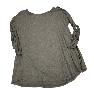 253 - Charcoal Scrunch Sleeve Top