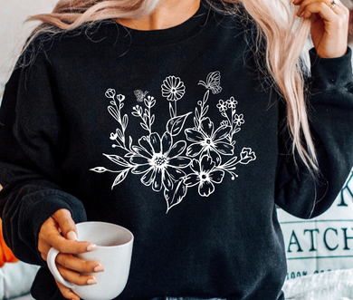 Wildflowers (Full Front) - White Ink