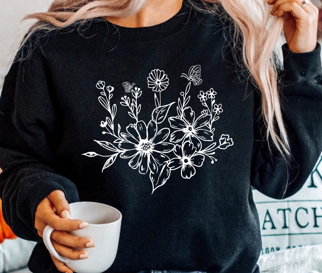 Wildflowers (Full Front) - White Ink