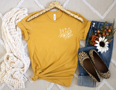 Wildflowers (On Left Chest) - White Ink