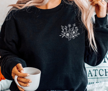 Load image into Gallery viewer, Wildflowers (On Left Chest) - White Ink