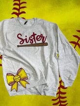 Load image into Gallery viewer, SOFTBALL - Custom Saying w/ Bat and Bow Bottom Right  - Unisex Fit Apparel Youth Mens Womens