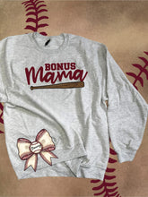 Load image into Gallery viewer, BASEBALL - Custom Saying w/ Bat and Bow Bottom Right  - Unisex Fit Apparel Youth Mens Womens