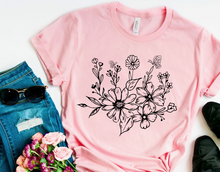 Load image into Gallery viewer, Wildflowers (Full Front) - Black Ink
