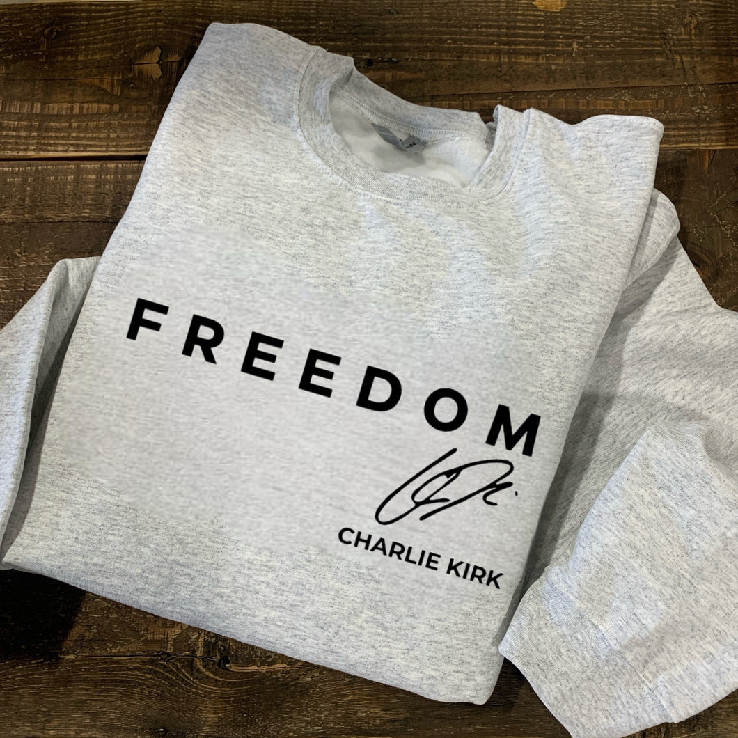 Charlie Kirk Tribute Tee  Front w/ signature  - Unisex Fit Apparel