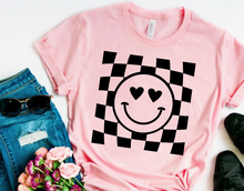 Load image into Gallery viewer, Smiley Face Checkered Background - Valentine - Black Ink