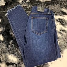 Load image into Gallery viewer, 107 - Just Black - Dark Shade Fringe Bottom Skinny Jeans