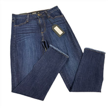 Load image into Gallery viewer, 107 - Just Black - Dark Shade Fringe Bottom Skinny Jeans