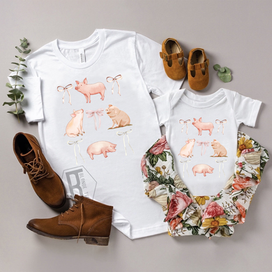 Mommy & Me - Farm - Pigs w/ Bows