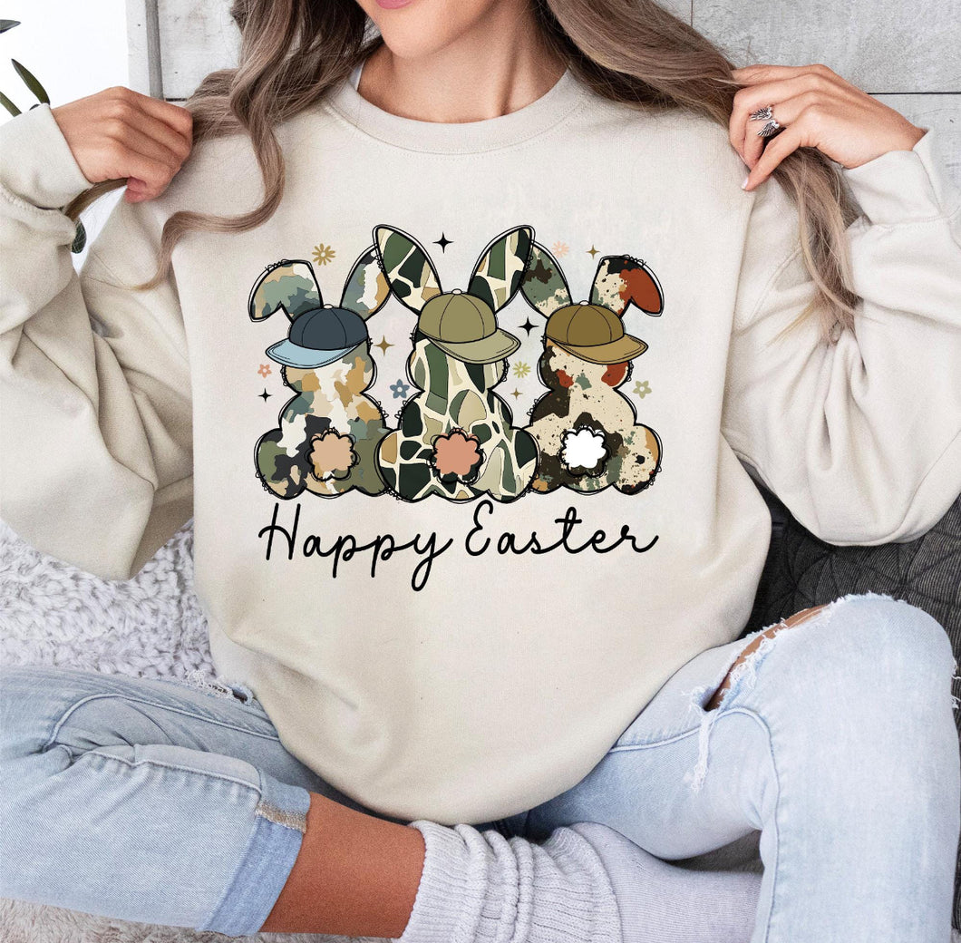 Happy Easter w/ Camo Bunny's - Unisex Fit Apparel