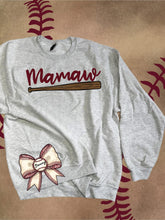 Load image into Gallery viewer, BASEBALL - Custom Saying w/ Bat and Bow Bottom Right  - Unisex Fit Apparel Youth Mens Womens