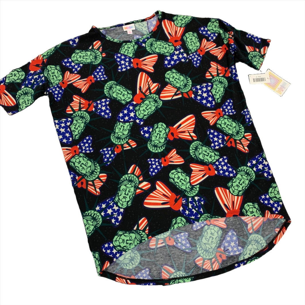 289 - LuLaRoe - Black - Lady Liberty - High Low Top - Size S