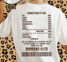 Load image into Gallery viewer, Jesus Paid For It All w/ Leopard - Unisex Fit Apparel Faith