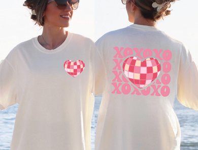 Disco Heart (On Left Chest) XOXO - Disco Heart - Valentine (On Back)