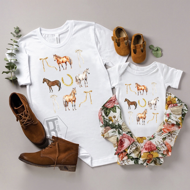 Mommy & Me - Farm - Horses w/ Bows