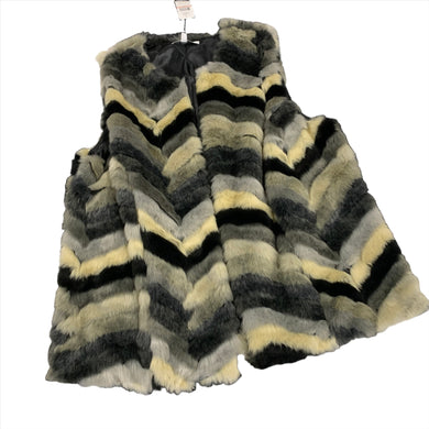 294 - Black Combo Faux Fur Vest - Size 2X