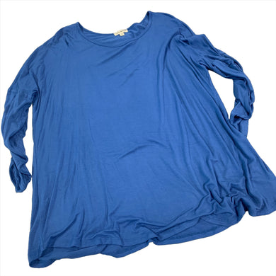 245 - Blue Scrunch Sleeve Top