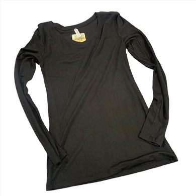 237 - Black V-Neck Long Sleeve - Size S