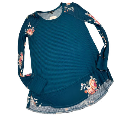257 - Deep Teal 2 / Floral Accents - Size L