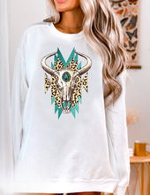 Load image into Gallery viewer, Cow Skull - Turquoise &amp; Leopard