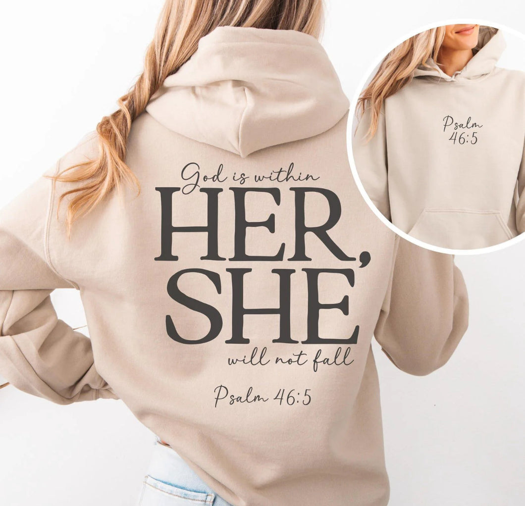 God is within Her, She will not fall - Unisex Fit Apparel