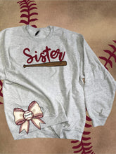 Load image into Gallery viewer, BASEBALL - Custom Saying w/ Bat and Bow Bottom Right  - Unisex Fit Apparel Youth Mens Womens