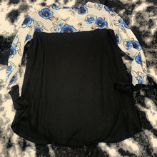 Load image into Gallery viewer, 236 - Black Floral Sleeve Top