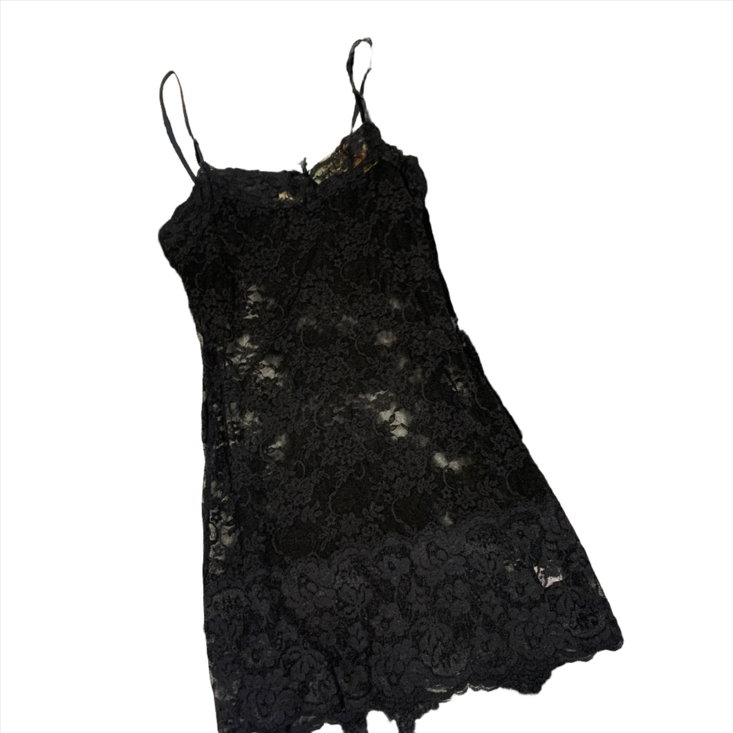 282 - Black Sheer Long Tank Top