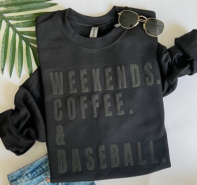 Weekends Coffee & Baseball - Puff Print