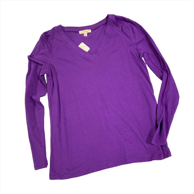 285 - Purple V-Neck Long Seeve Top