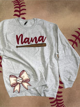 Load image into Gallery viewer, BASEBALL - Custom Saying w/ Bat and Bow Bottom Right  - Unisex Fit Apparel Youth Mens Womens