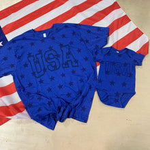 Load image into Gallery viewer, USA Outline -Blue Puff Print