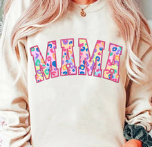 Load image into Gallery viewer, MAMA - Faux Appliqué w/ Pastel Leopard Print