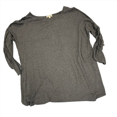 284 - Charcoal 3/4 Scrunch Sleeve Top