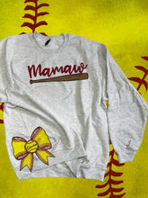 Load image into Gallery viewer, SOFTBALL - Custom Saying w/ Bat and Bow Bottom Right  - Unisex Fit Apparel Youth Mens Womens